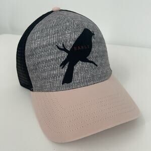 Prana Womens Journeyman Trucker Rosett Early Bird Hat Graphic New OS Black Pink
